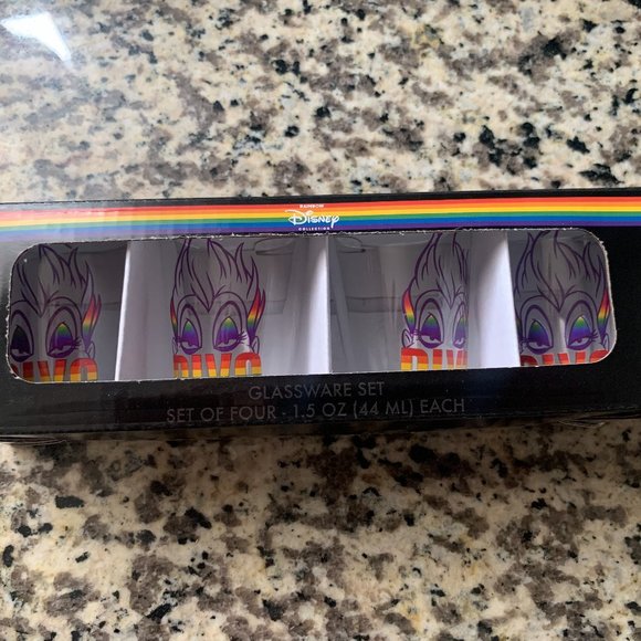 New Disney Set of 4 Shot Glasses Ursula PrideMonth - Picture 2 of 3